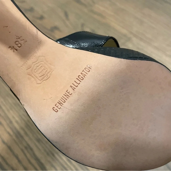 TITTI DELL’ ACQUA Milano Genuine ALLIGATOR LEATHER Heels Sandals Made in Italy - Picture 12 of 13